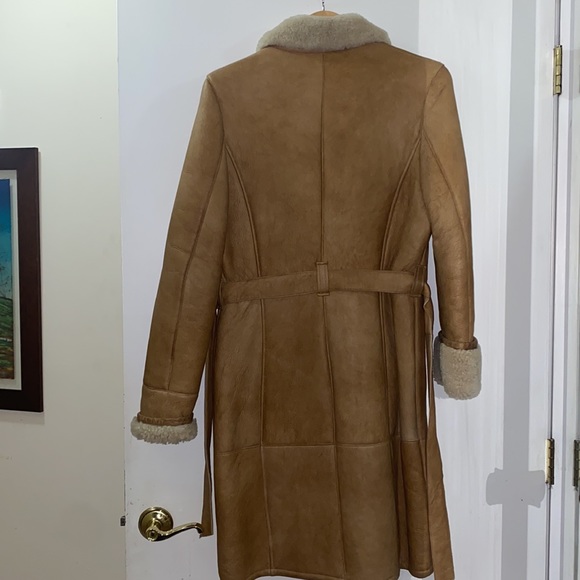 Privilego Tan Shearling Coat - Picture 10 of 16